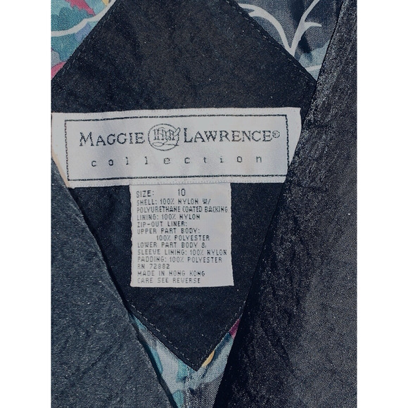 Sz 10 Vtg Maggie Lawrence Long Trench Rain Coat Black Belted Zip Out Lining EUC - Picture 7 of 16